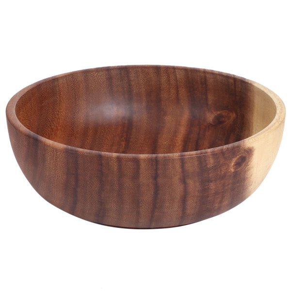 22x7.5cm Eco Friendly Wooden Salad Bowl Container Food Fruit Serving Bowl Kitchen Tableware