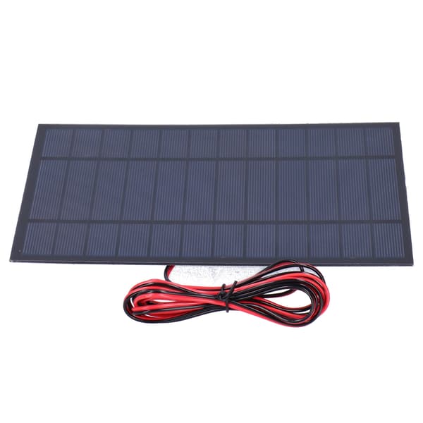 Solenergi epoxy modulplade DC6V 6W polysiliciumværktøj med 200 cm rød sort ledning