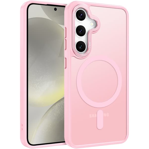 Compatible with Samsung S25 Case - Magsafe Frosted Case - Pink pink