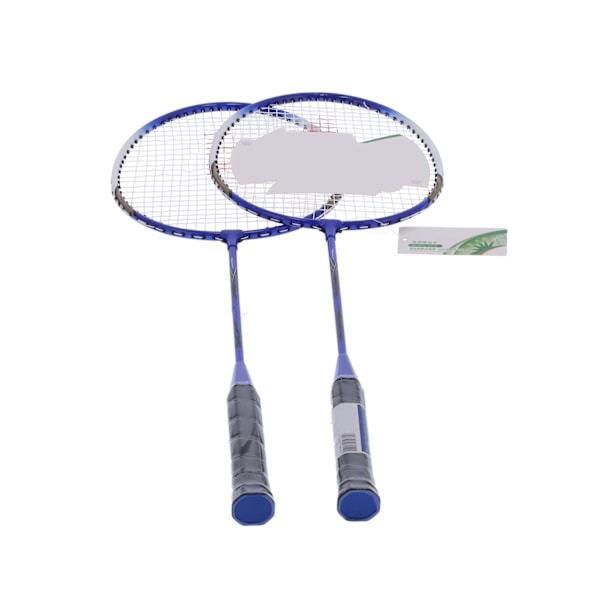 SG8010 2-spiller badmintonsett Lettvektsfiber dobbel racket for voksne og barn Blå