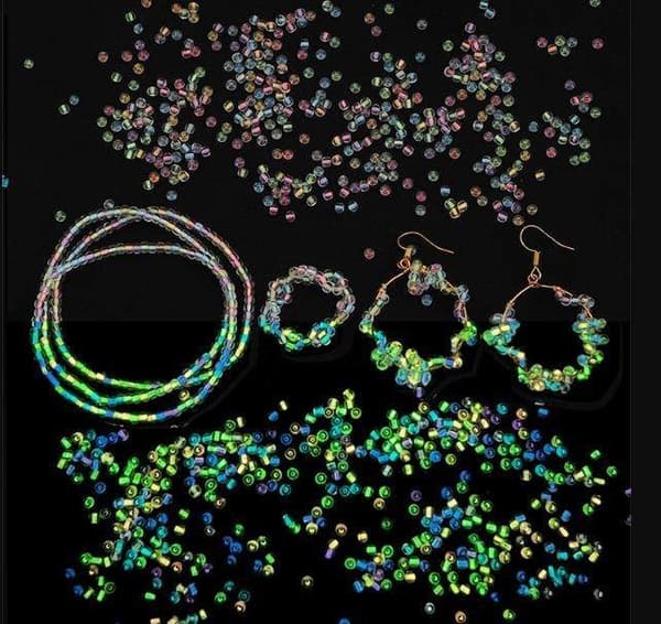 Seed beads - 2mm - 750 stk - Glow in dark - Luminous beads[NX] multifärg multicolor