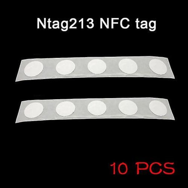 10 st Nfc Tags Sticker 13,56 Mhz 25mm Chip Universal Hållbar för mobiltelefon