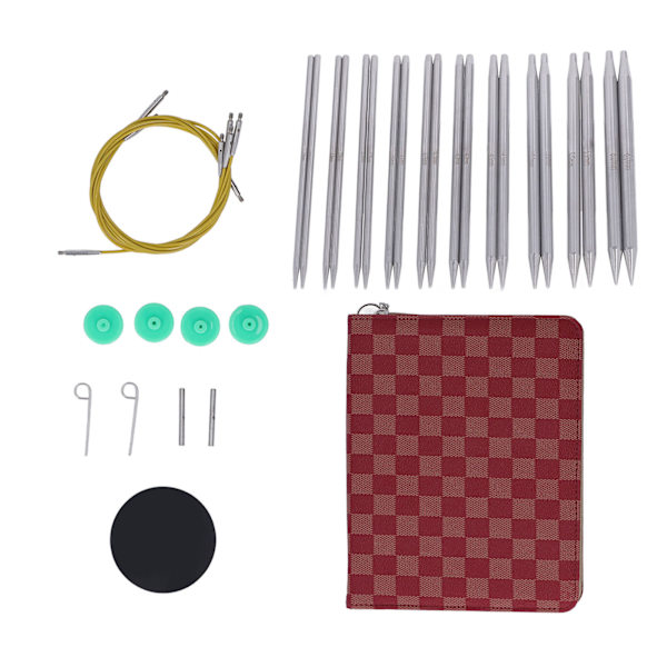 10 Par Utbytbara Rundstickor Set Ergonomisk Design P Typ Nålknappar Sticktillbehör för Hemmet