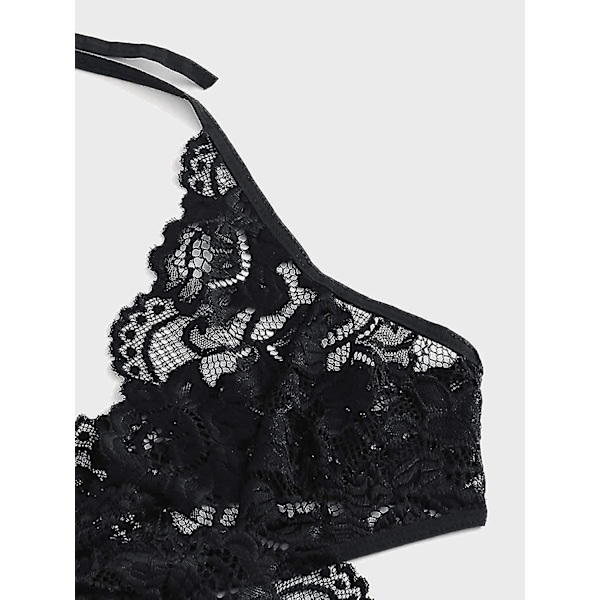 Gult Blondert Bralette og Trusesett - Sexy Dameundertøy (XL)