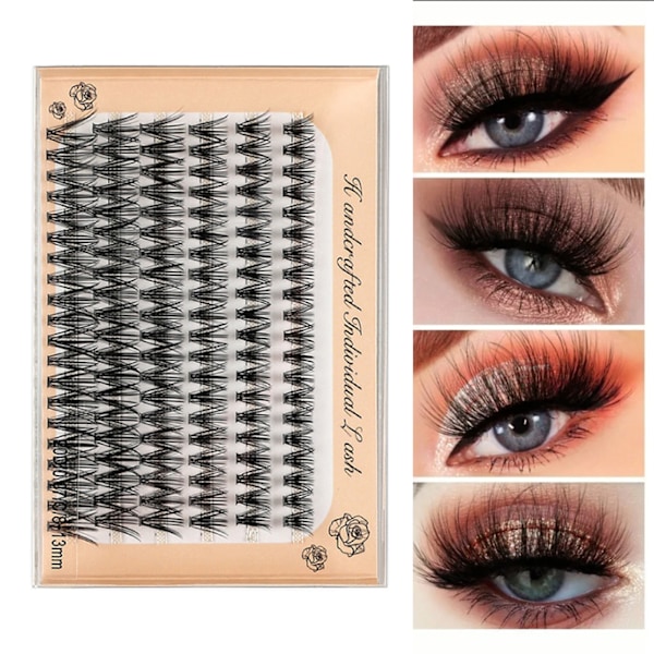 Lash Clusters Simulering Mixed Handcrafted Mjuk Lättvikt Tät DIY Ögonfransförlängning för makeup