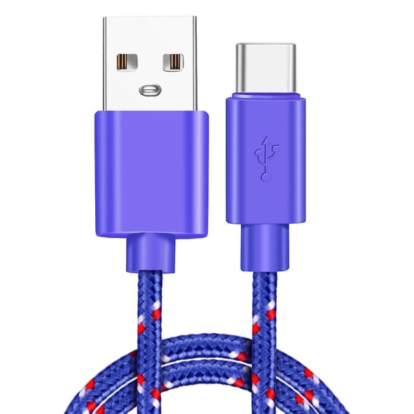 USB Type C-kabel Snabbladdning USB C-kablar Type-c Datasladd Laddare USB C För Samsung S9 Note 9 Huawei P20 Pro Xiaomi 1m/2m/3m Purple 0.5m