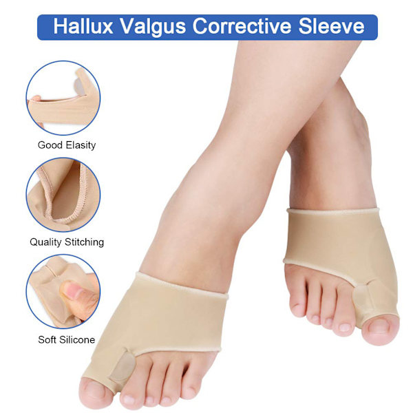 Bunion Corrector tåriktare med inbyggda gelkuddar Knivskydd och tåavskiljare