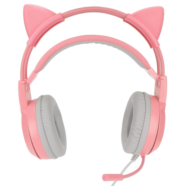 SYG25 Cat Ear Gaming Headset USB+3,5 mm plugg Gaming Headset Stöder Volymjustering Mikrofon Mute (Rosa)