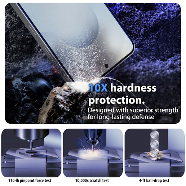 【NX】2-Pack Compatible with Samsung Galaxy S25 Plus Screen Protector - Tempered Glass | [Automatic Installation] - Bubble-Free