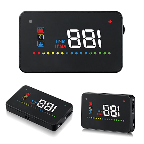 A200 HUD Universal 3,5-tommers bil Head Up Display Hastighetsmåler ODB2 frontruteprojeksjon