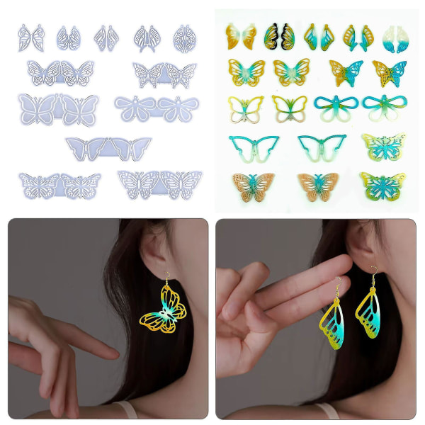 Butterfly Resin Mold Silikone Pendant Mold Ornamenter Craft Supplies For Women 10