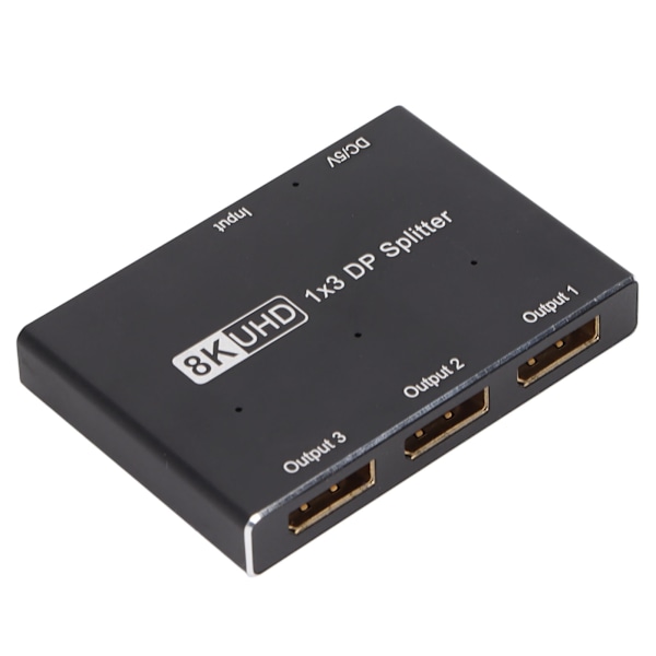 1x3 DisplayPort Splitter 8K 30Hz 4K 144Hz Triple MST SST Hub 1 in 3 Out DP Splitter för hemmabio skolhotell