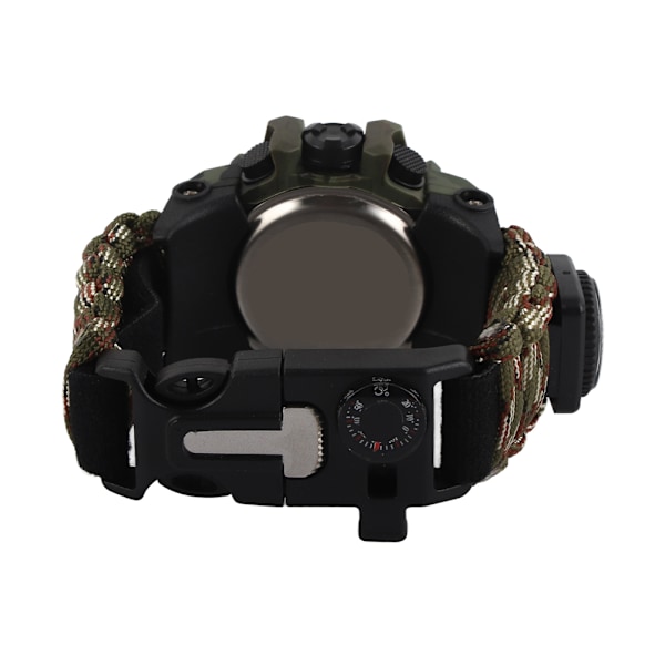Herrklättring Digital Watch Outdoor Vattentät Sportklockor Elektroniska armbandsur med Compass Paracord Band