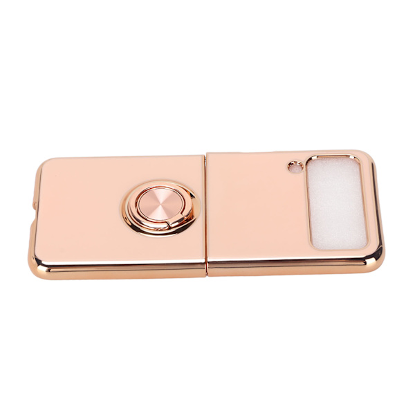Smartphone Skyddsfodral Magnetiskt telefonskydd för bil med 360 graders rotation Finger Loop Stand för Z Flip 3 ljusrosa
