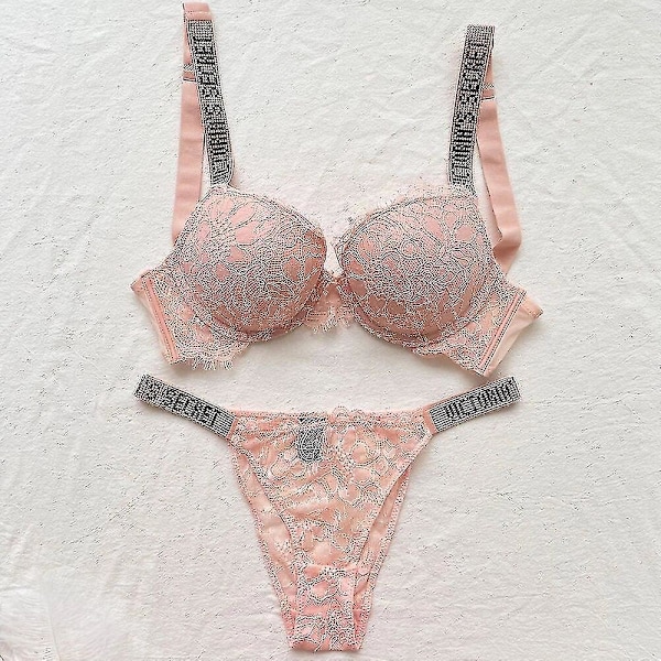 Bekväm Push Up BH och Trosset - Röd, Storlek 70C - Dam Sexig Underkläder