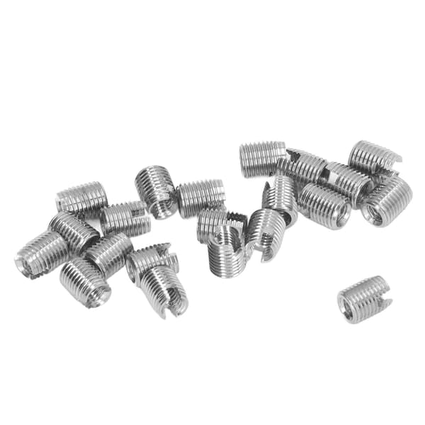 20 kpl itsekierteittävä kierre-insertti M4x0,7 ulkokierre M6,5x0,75 sisäkierre 8 mm pituus