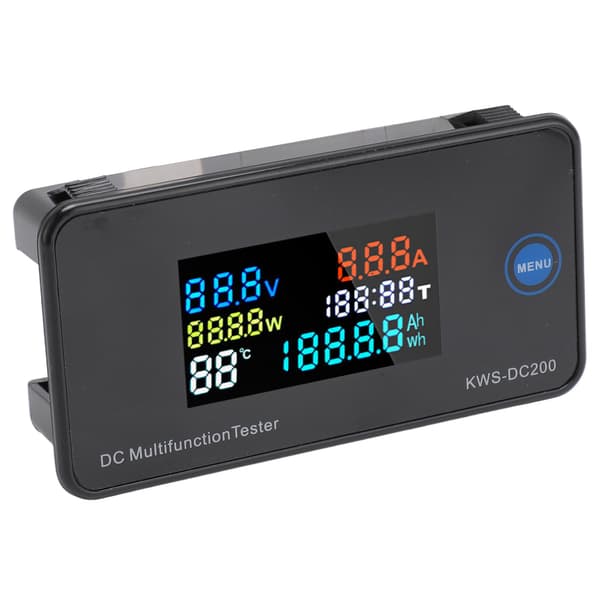 DC Digital Voltmeter Amperemeter DC200 50A LCD-fargeskjerm 7 i 1 Multifunksjon DC Multimeter Tester Kompatibel med fabrikklaboratoriet