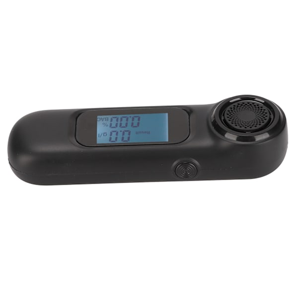 Svart bärbar alkomätare, beröringsfri, hög precision alkoholtestare USB uppladdningsbar med digital LCD-skärm