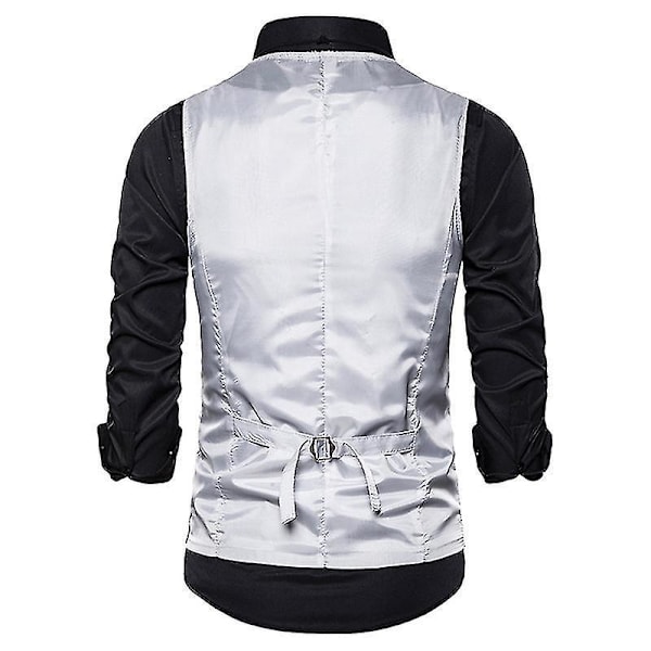 Miesten hopeanhohtoinen V-kaula-aukkoinen juhlapaita, 2XL