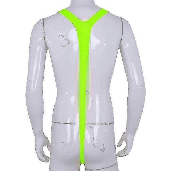 Fluorescens Stretchig Mankini Herr Badkläder Black One Size