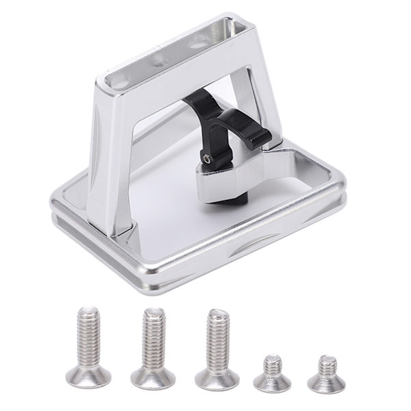 Folding Sykkel Frontbærer Adapter Aluminium Legering Hul Skåret Monteringsbase for Poday Sølv