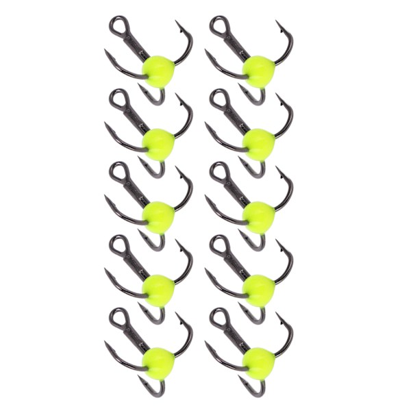 10 st/set Vinterisfiske Treankarkrokar Korrosionsbeständighet Lockfärg Borrkrok Gul