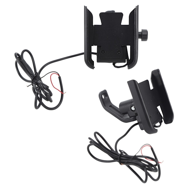 Svart Motorcykel Scooter Laddningstelefonhållare 360° Rotation ATV Trehjuling Monteringsfäste för 4‑6.5 tum DC12V