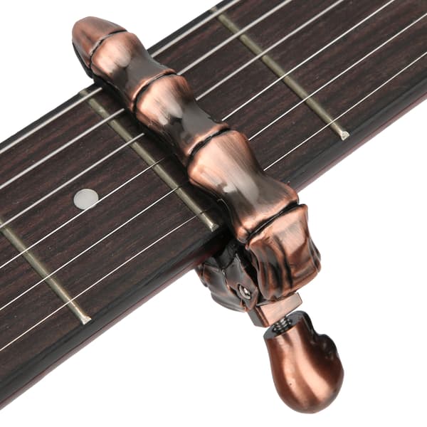 Skull Guitar Capo Justerbar täthet Tillbehör Delar Kompatibel med folk akustisk gitarr Ukulele Brons