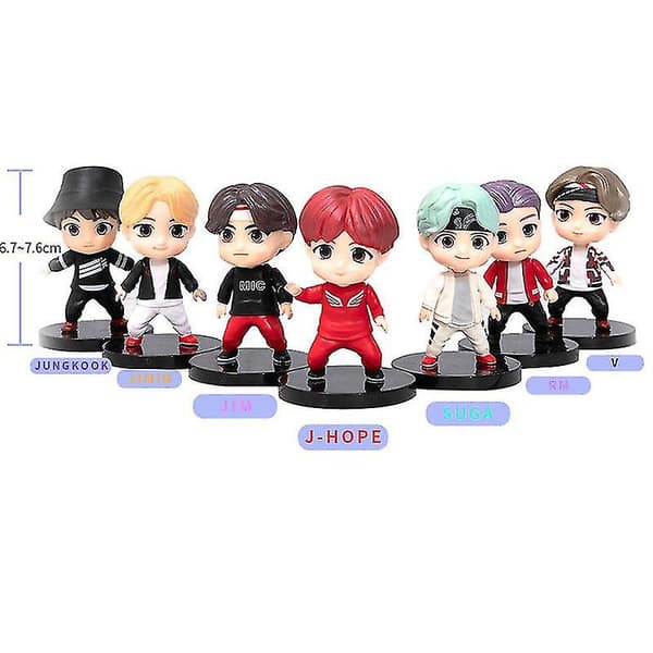 st/1 sæt Koreanske Bts Figurer Samling Medlemmer Håndlavede Bordpynt Dukker[NX] Standing Style
