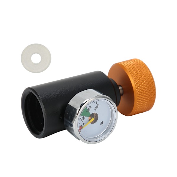 CO2 Påfyldningsadapter Connector Valve ASA med 3000psi trykmåler Soda-tilbehør