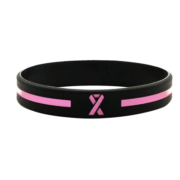 12 st Bröstmedvetenhetsband Rosa handdsband Cancerarband Silikonarband