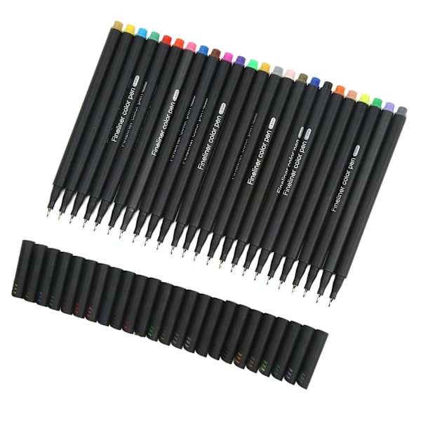 24 Fineliner färgpennor set 0,4 mm tunn spets 24 färger Akvarelldesign Micro Line Pens Precise Control Marker Pennor