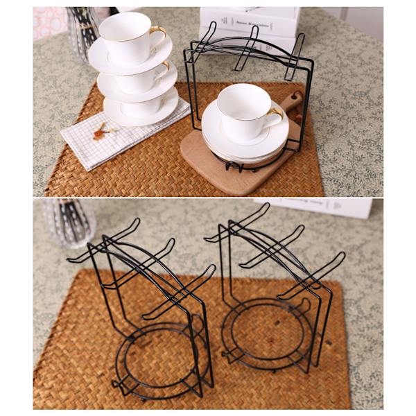 Tekop Display Stativ Anti Rust Kopper Holder Rustfrit Stål Tørrestativ til Kopper Opvask