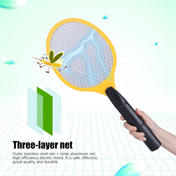 Sladdlös batteriström Elektrisk flugmyggsmällare Bug Zapper Racket Insekter Killer Gul