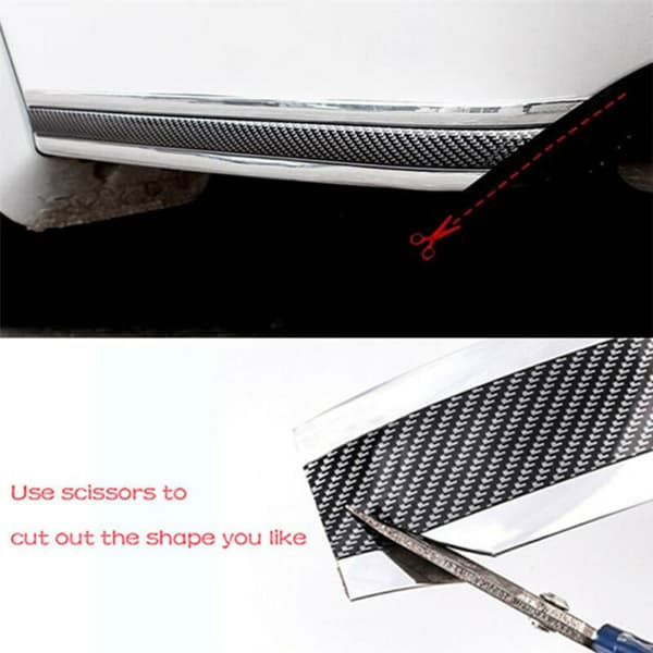 【NX】Kulfiber Vinyl Bildør Tærskel Scuff Plate Sticker Protector Dele Tilbehør