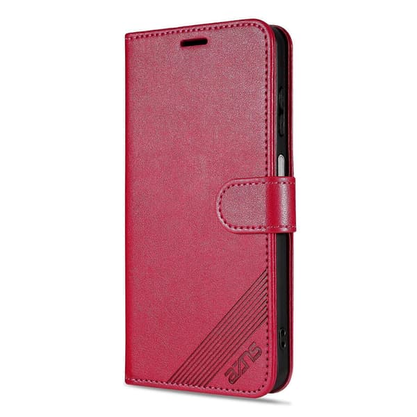 AZNS Sheepskin Texture Flip Case Red Red For Samsung Galaxy A15