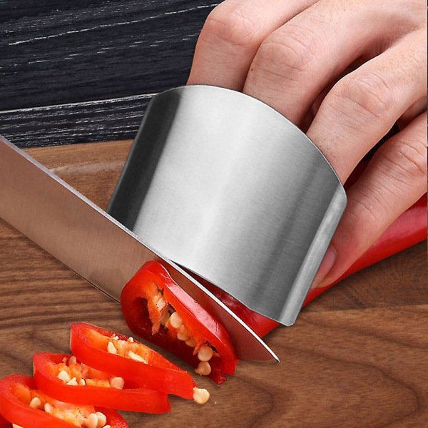Fingerbeskyttelse i rustfritt stål 5/10 stk kjøkkenfingerbeskytter for terninger og skjæring av kjøkkenutstyr Two Fingers 2pcs