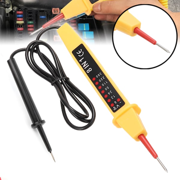 8 i 1 Spänningstestare AC DC 6-380V Multifunktionell bil elektrisk instrumenttestare detektor med indikator