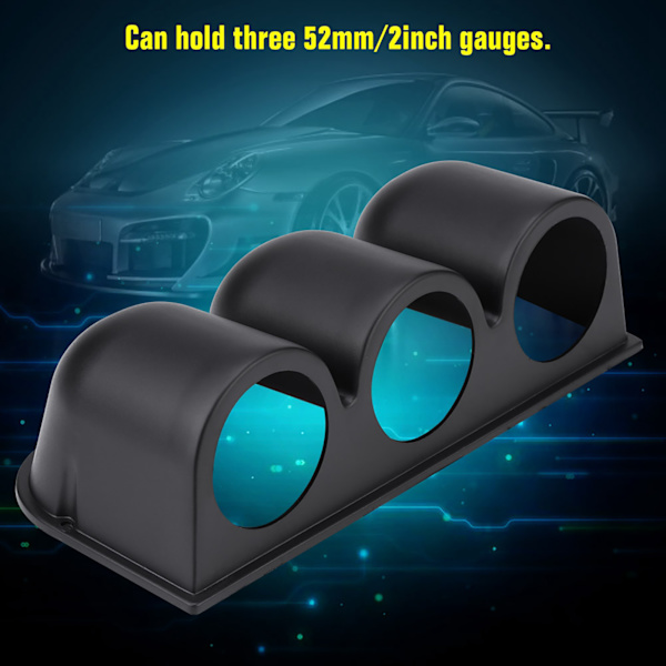 Svart Universal 52 mm/2" 3-håls Trippel Dash Gauge Meter Pod Mount Hållare