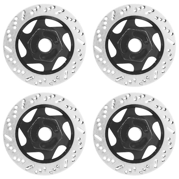 4 stk aluminiumlegering CNC-simulert bremseskiver Tilbehør Universal passform for 1:10 RC Car Black