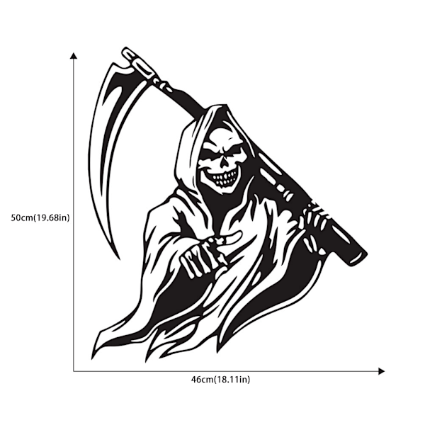 Grim Reaper Scythe Bilsticker Universal Klæbesticker Bilsticker Dekorativ Sticker