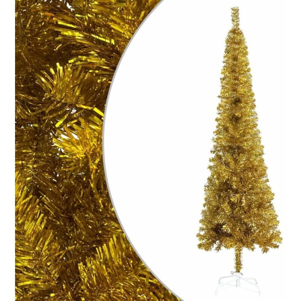 Smalt gyldent juletræ 150 cm