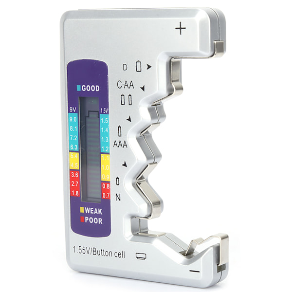 Digital Battery Tester Batterikapacitet Detektor Checker Mätverktyg 90 x 60 mm