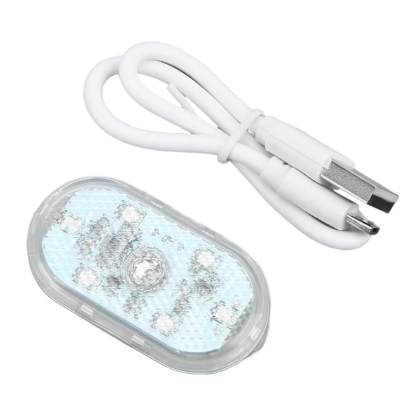 LED-billampe Berøringsstyret Bilinteriør Mini Natteatmosfære Lampe Indbygget Batteri Blå