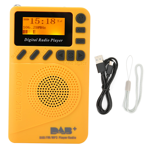 DAB-P9 Bärbar Pocket Radio LCD Display Högtalare MP3-spelare Digital DAB/DAB+/FM-radio