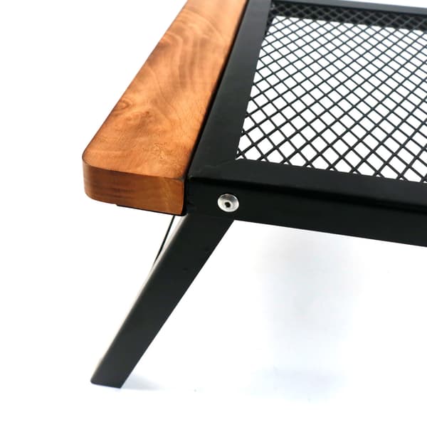 Udendørs foldbart netbord Vandtæt grillbord Bærbart sidegrillbord i træ Bord og stofpose