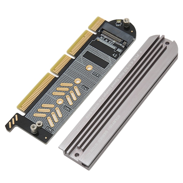 M.2 NVMe SSD til PCIe-adapter PCIe 4.0 aluminiumlegering Plug and Play M.2 PCIe-adapterkort for stasjonær X16-spor