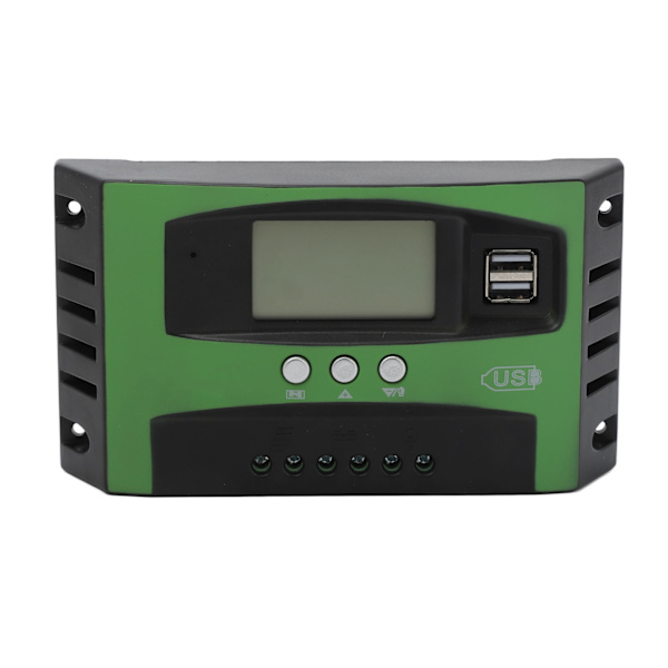 MPPT-aurinkopaneelien ohjain kahdella USB-portilla ja LCD-näytöllä, automaattinen aurinkolatausohjain 12V 24V 100A