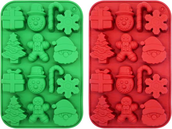 【NX】Jule silikone chokoladeforme, julemand jule slik silikoneforme, juletræ silikone slikforme