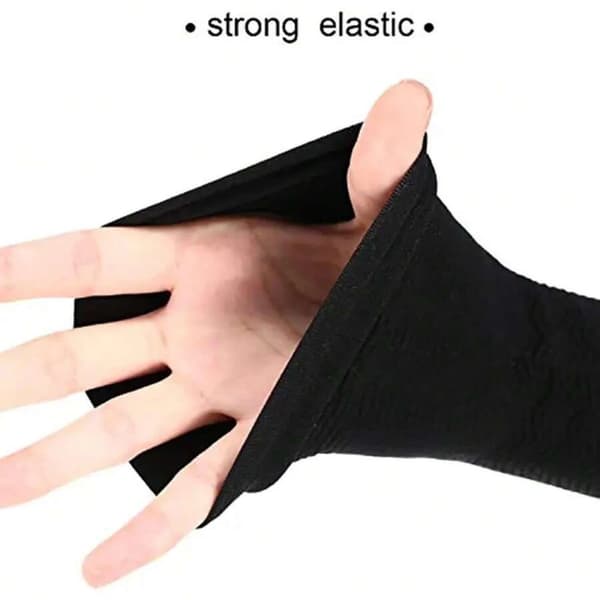 2-pak slankende ærmer, elastiske armformere, kompressionsærmer til kvinders overarme. black